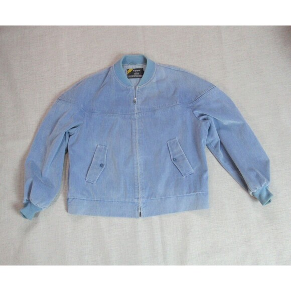 Vintage Outerwear From Sears Jacket Mens XL Blue Corduroy Bomber Rustic Grunge - Picture 1 of 11